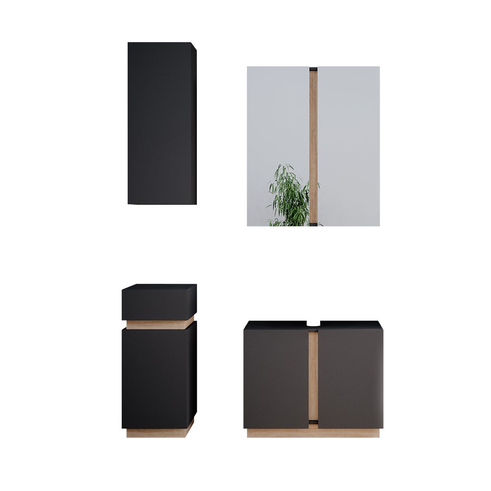 Vicco Zestaw mebli łazienkowych Gloria, Antracyt, 4 części