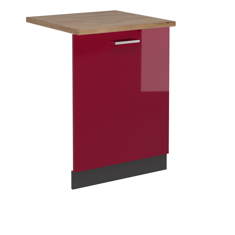 Vicco Panel przedni zmywarki R-Line, Czerwony połysk, 60 cm , BP Dąb