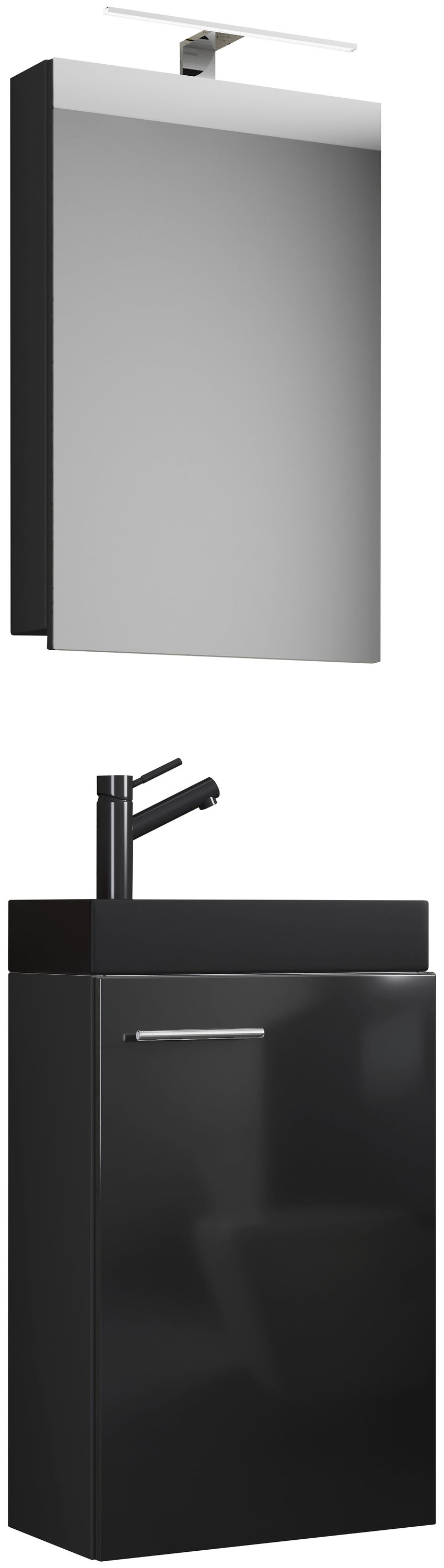 umywalka do mebli łazienkowych Slito Czarny W. 130 x S. 41 x G. 22 cm