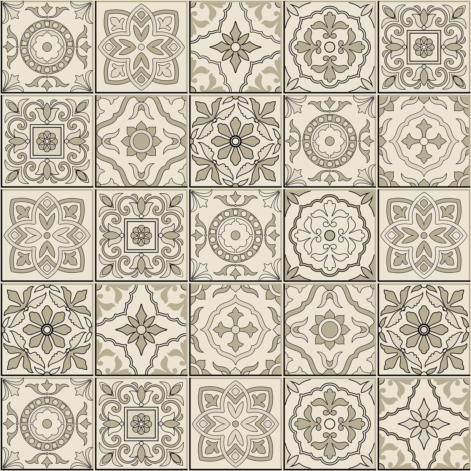 Crédence adhésive sticker décoratif pour cuisine - Effet carreaux de ciment - Adhésif MAT - 60x60 cm - 2