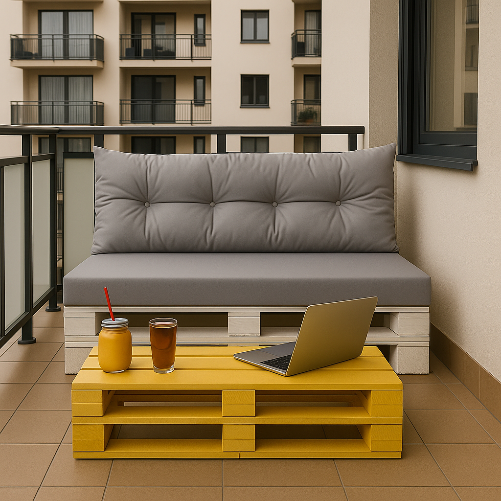 Set de coussins pour palettes 120x50 cm, housse d'assise amovible, coussins de dossier matelassés 120x50 cm Gris coussins confortables pour palettes - 5