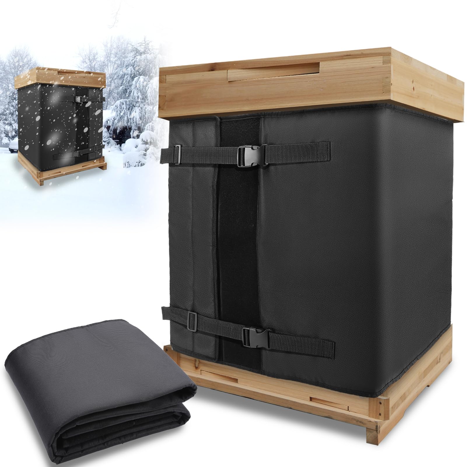 Enveloppe De Ruche D'hiver Pour Ruche à Cadre De 8 Et 10 Ruches, Fournitures D'apiculture Réglable, Housse Isolée Oxford 600D, Imperméable, Coupe-vent, Légère, Respectueuse De L'environnement