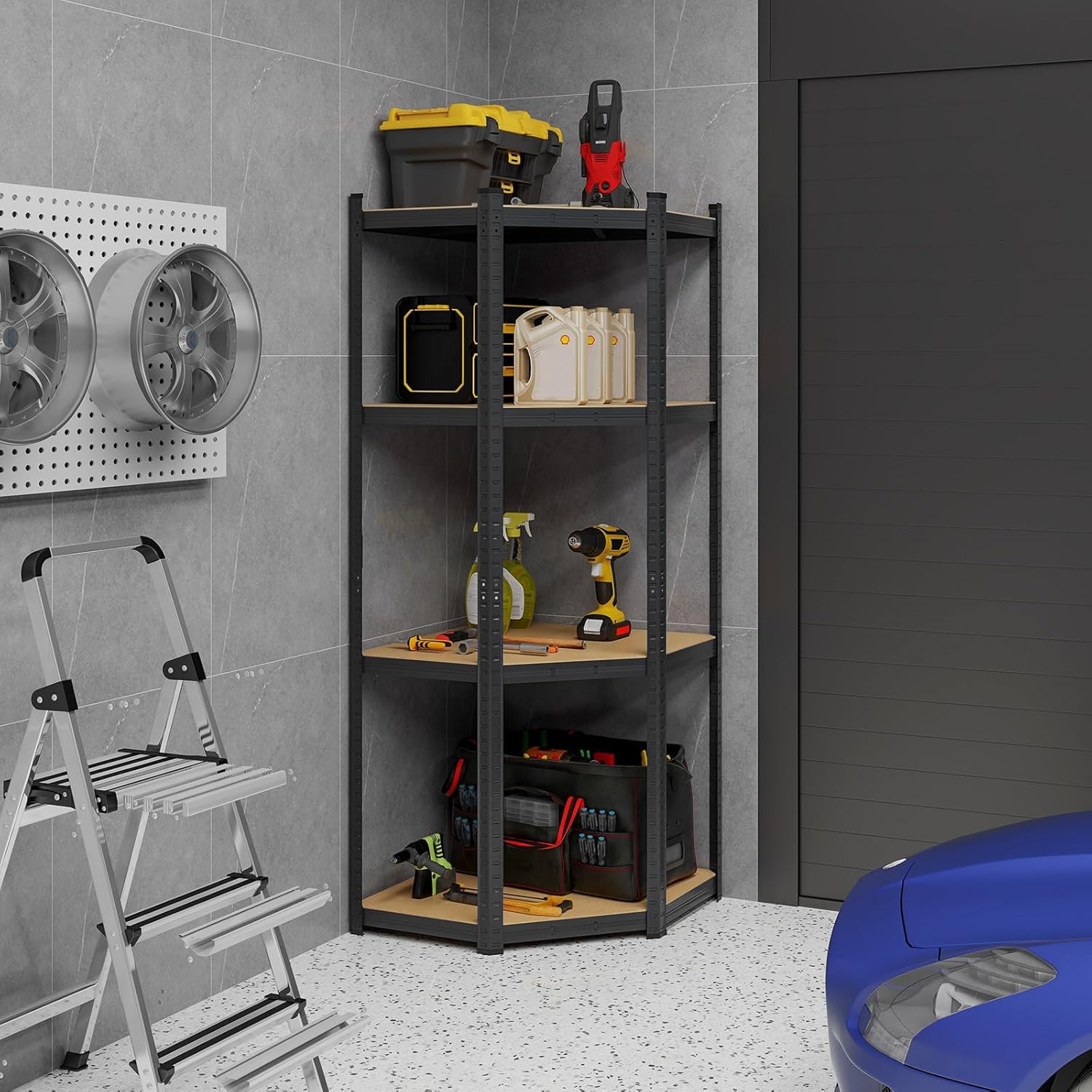 Étagère Charge Lourde Shelfplaza® 200x80x40cm Noire - 6 Niveaux Métal 145kg Par Plateau