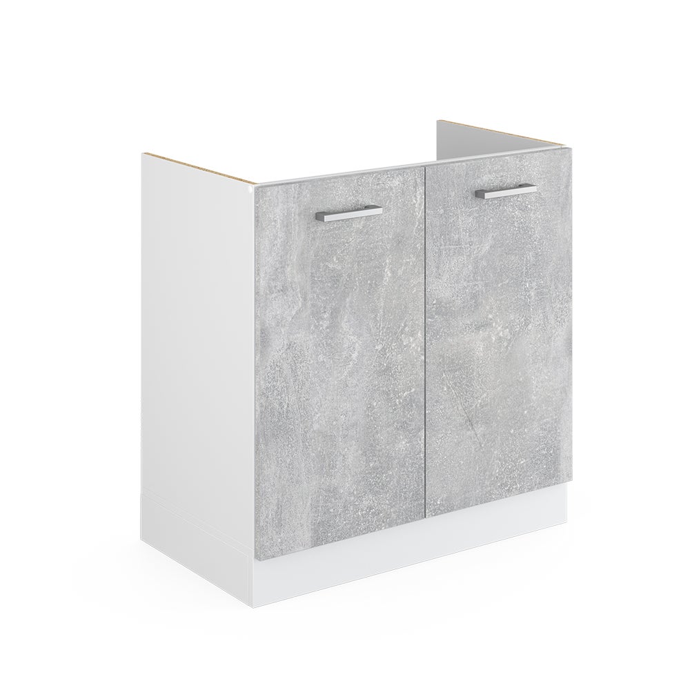 Vicco Podstawa pod zlewozmywak R-Line, Beton, 80 cm z drzwiami, bez blatu roboczego