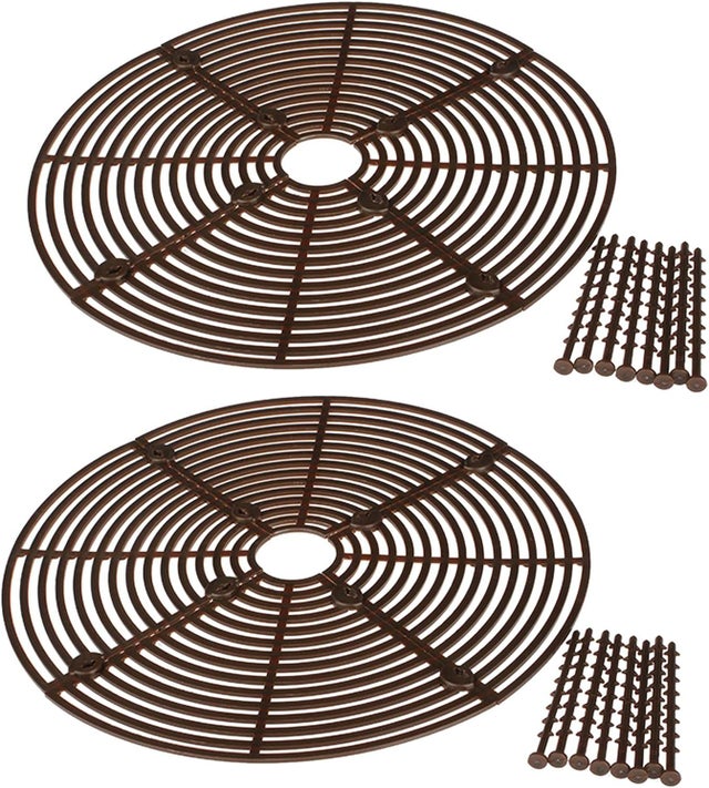 Lot de 2 Protections de Sol pour Pot de Fleurs - Protection Contre Les Chats, Les Enfants, Les Animaux domestiques, 30 cm (Grille Marron)