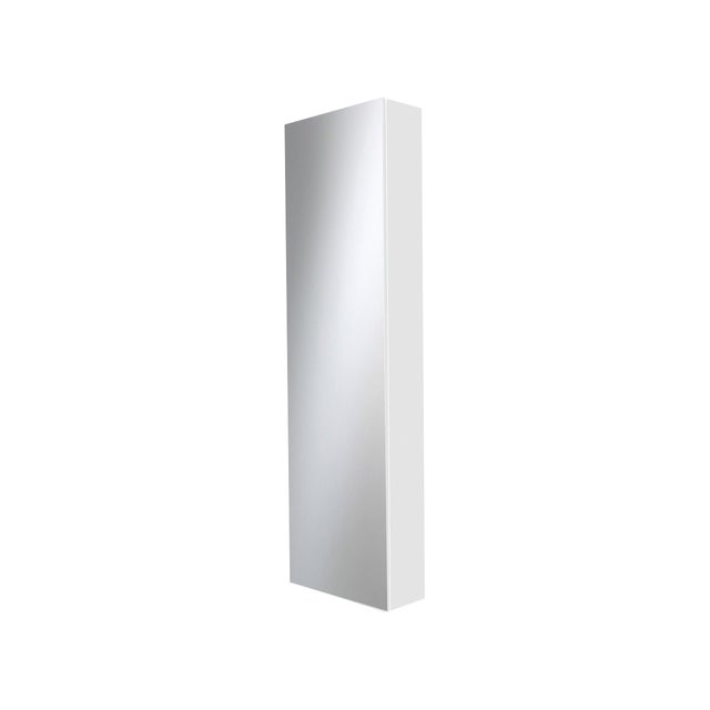 Coffret d'habillage ATOLE 13 modules en acier blanc avec porte miroir - H 117 x L 34 x P 14,5 cm - Réf. RCH600MIR