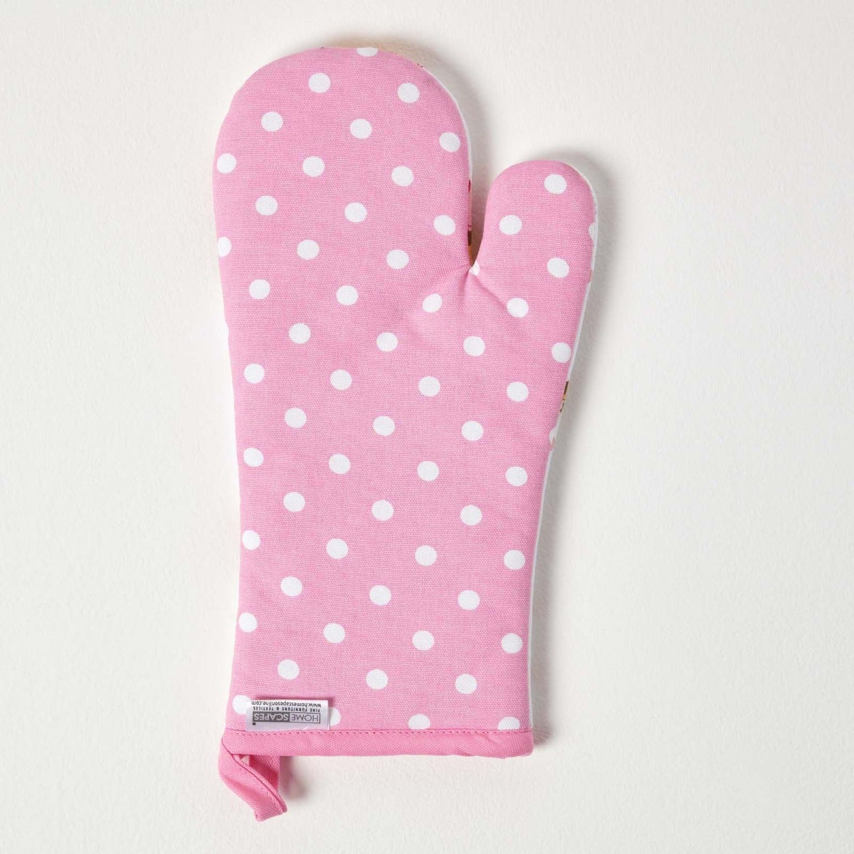Homescapes Guanto Da Forno In Puro Cotone – Design Uccelli E Fiori Rosa/blu – 18x32 Cm – Lavabile In Lavatrice - 5