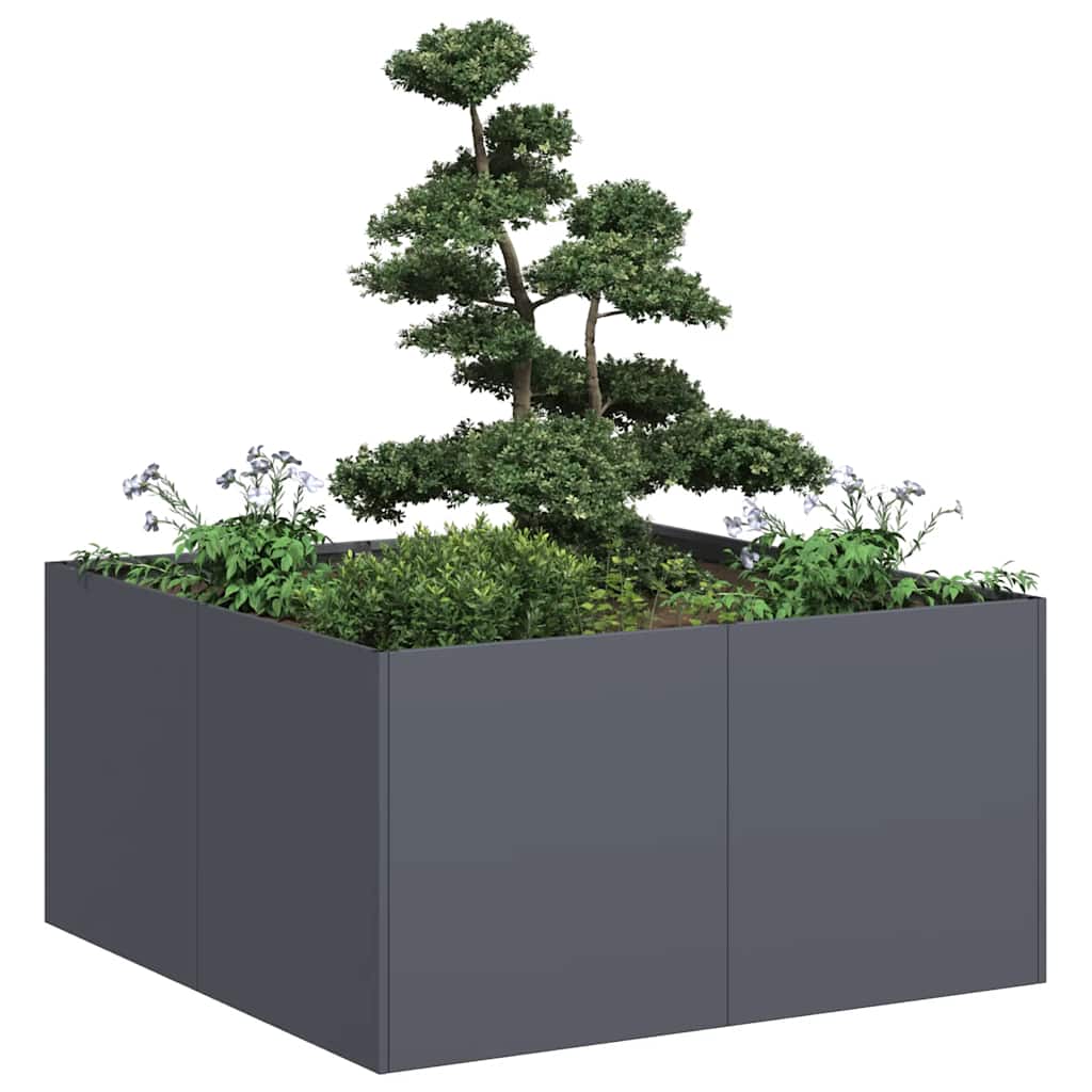 Doniczka Antracyt 80x80x40 cm Stal walcowana na zimno vidaXL