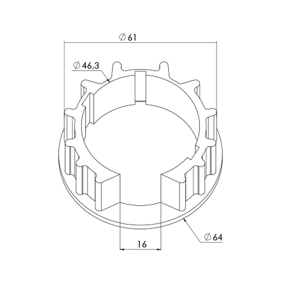 Kit adaptateur pour moteur de volet roulant filaire Ø 45 mm dans tube ZF Ø 64 mm - 3