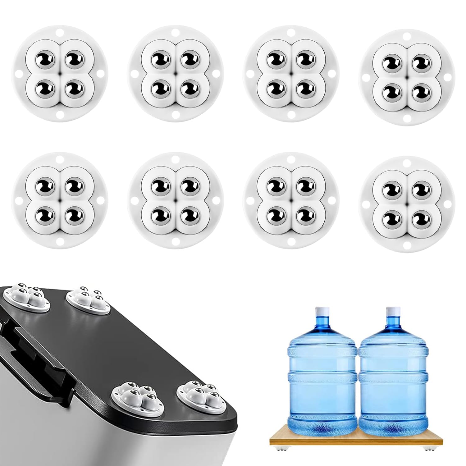 Mini Roulette Blanc - Roulettes Pivotantes Adhésives Universelles Pour Meubles, 4 Adhesif Pour Meuble