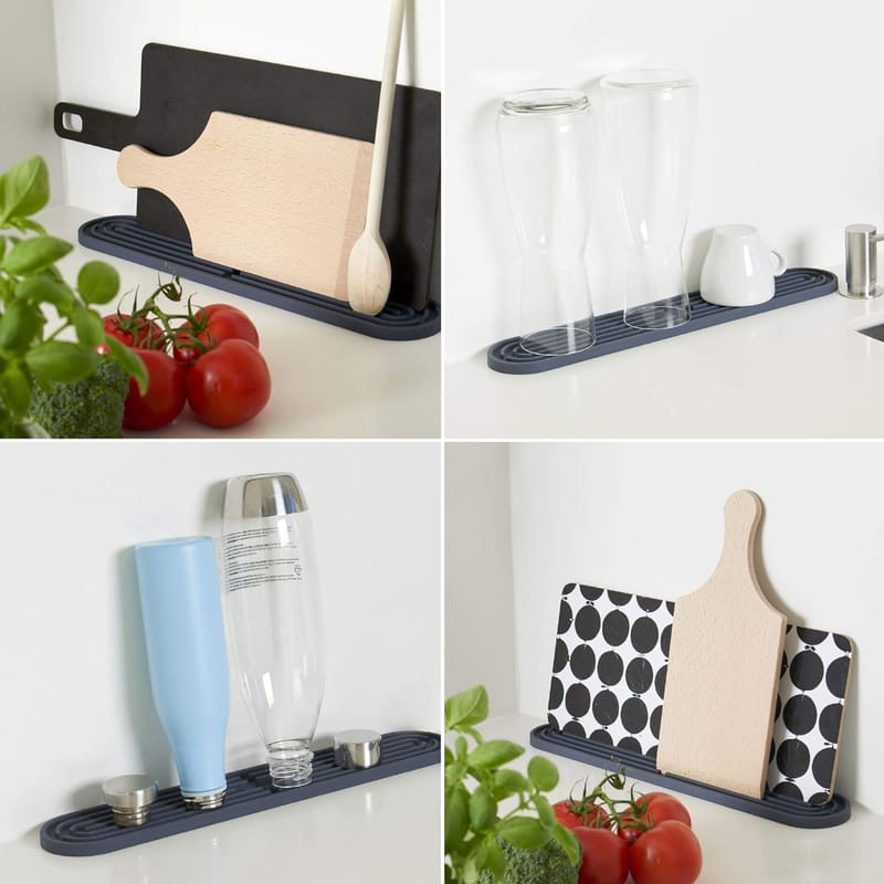 Dwuczęściowa silikonowa mata do odsączania, mata barowa, nadająca się do mycia w zmywarce, antypoślizgowa, do mycia naczyń, na butelki i szklanki, sz - 6