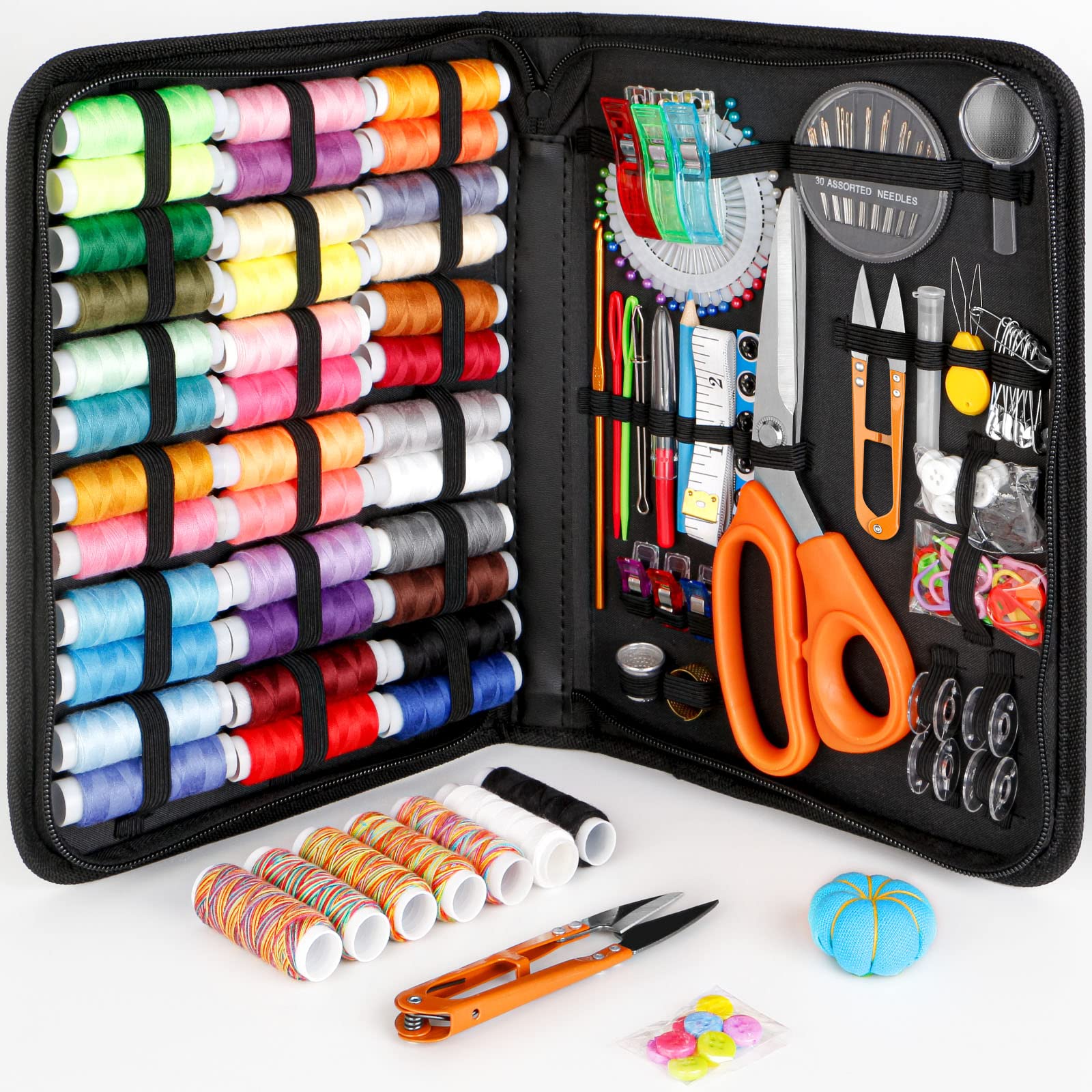 KAKET Kit da cucito per adulti, ago e filo professionali per cucire, gli accessori includono: forbici, filo da cucito, aghi da cucito, tagliafili, ecc | Leroy Merlin