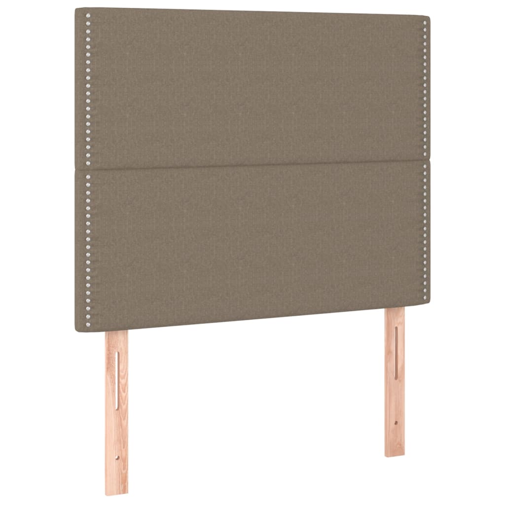 Cadre de lit sans matelas taupe 120 x 200 cm en tissu - 9