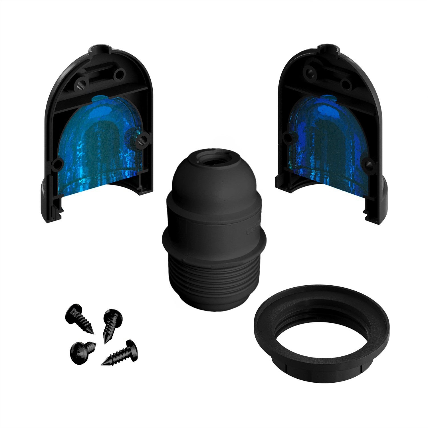 SKU 10423 - Lampione LED da Giardino con Portalampada a Lanterna E27 Colore Nero Opaco h: 97.5cm