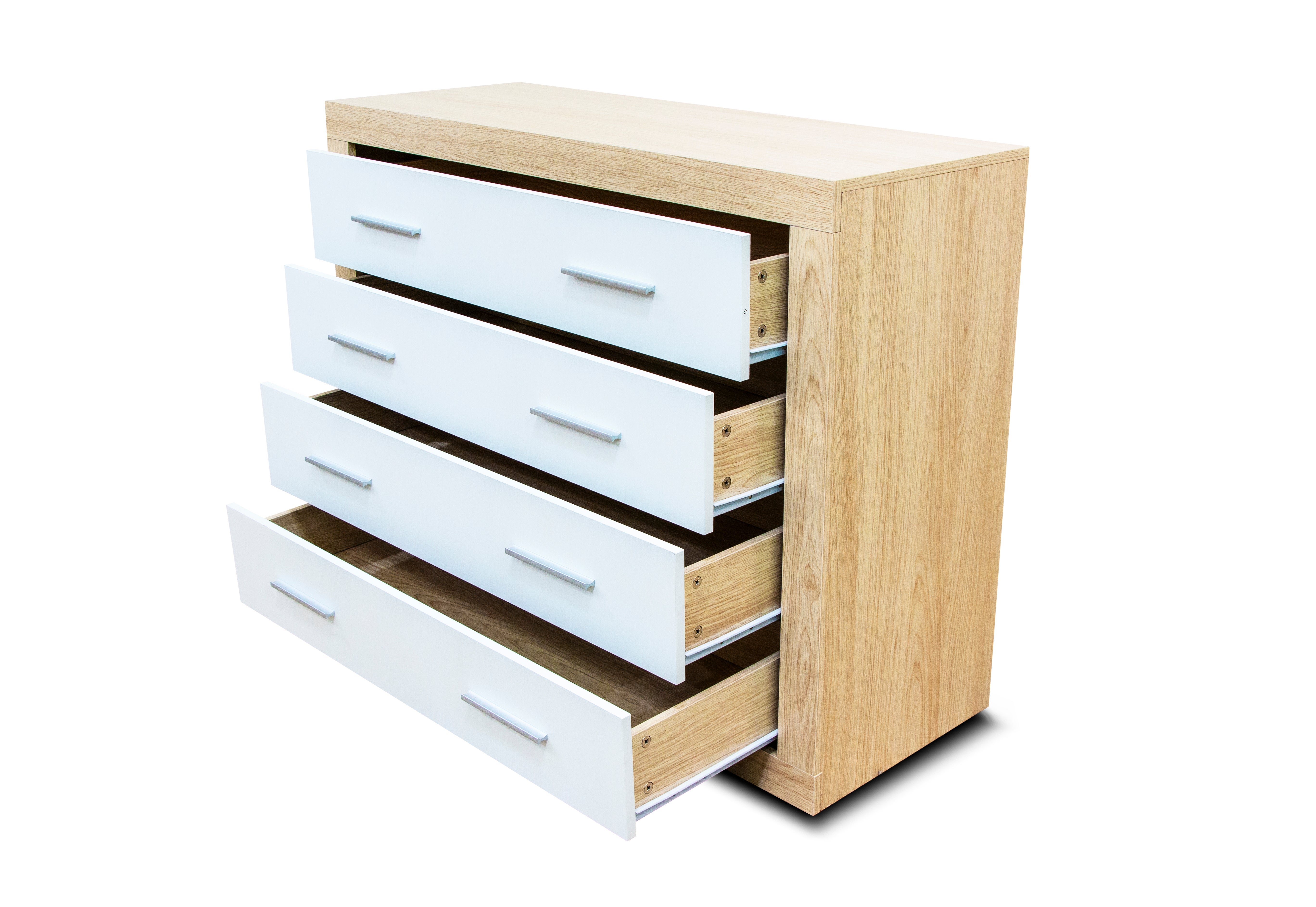 Comoda Kiara de 4 Cajones Cambria y Blanco 98x82 cm - 3