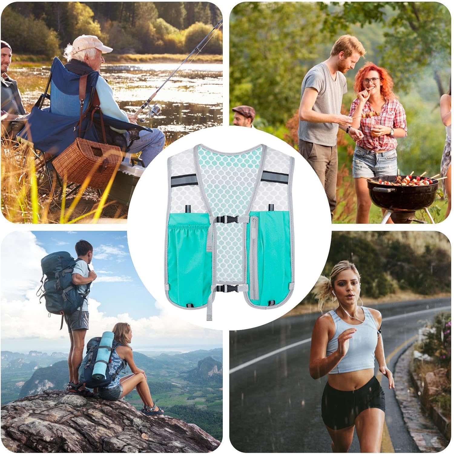 Gilet de Course Unisexe Hydratation : Pochette Téléphone, Rangement Réglable, Léger et Respirant pour Running, Vélo, Randonnée - 3