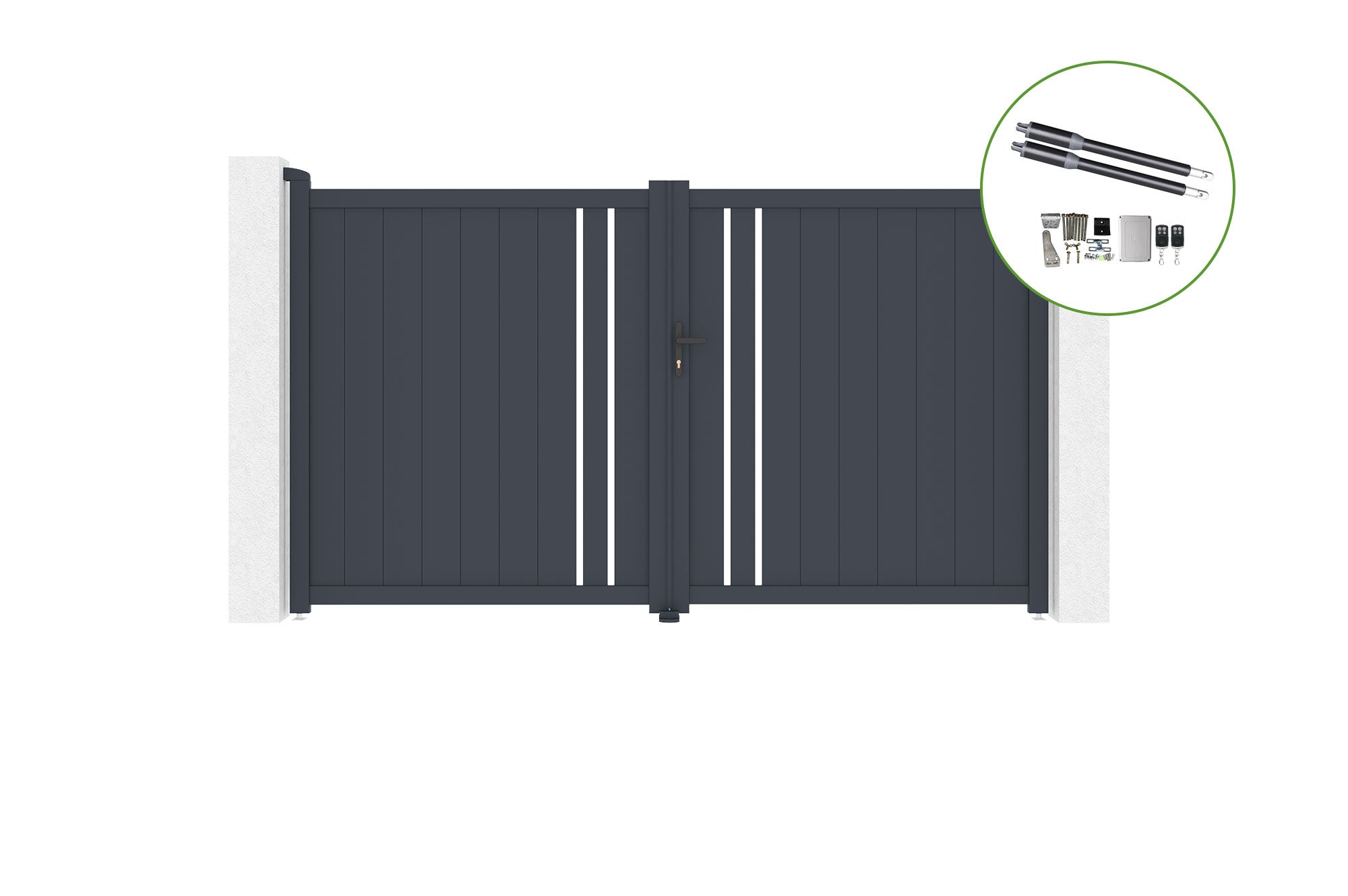 Brama skrzydłowa 3m GIONA wys. 180cm aluminiowa + napęd RANGER B150