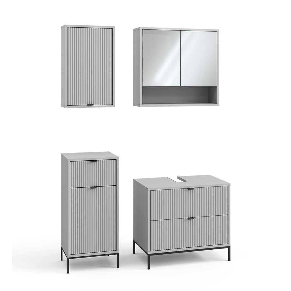 Vicco Zestaw mebli łazienkowych Eliza, Szary, 4 części