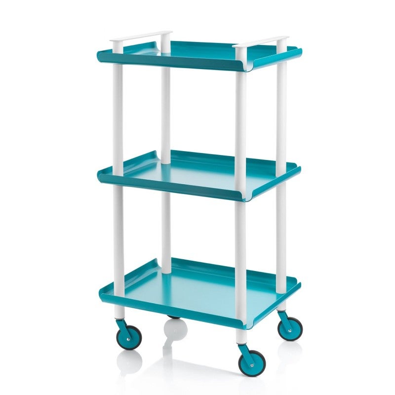 Carrello da Cucina 'Pyhäntä' Carrello in Acciaio con 3 Contenitori Portaoggetti con Fondo a Rete - Giallo [en.casa] | Leroy Merlin