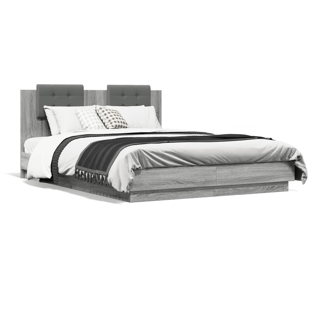 Cadre de lit sans matelas gris 140 x 200 cm - 2