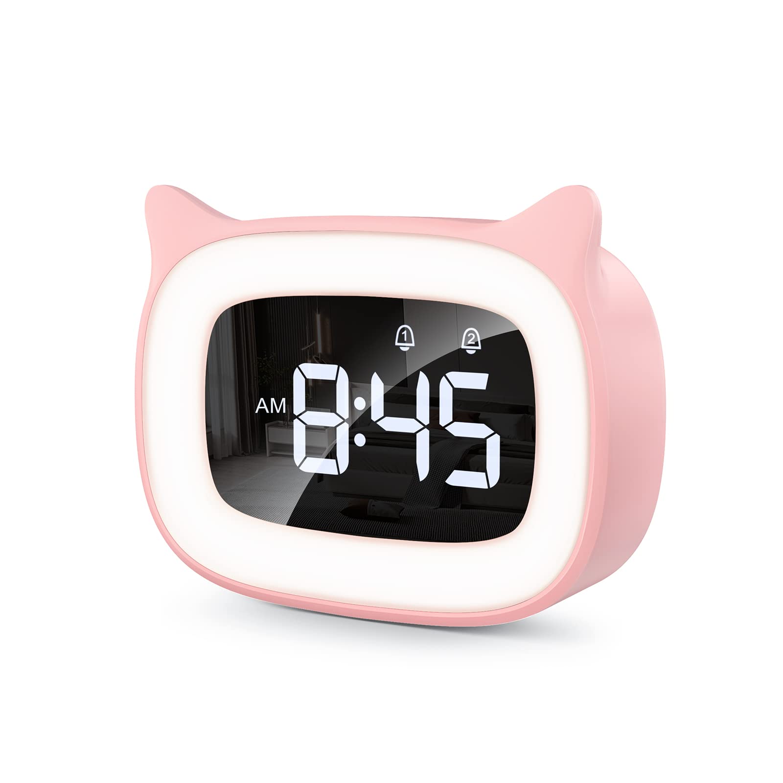 Reveil Enfant Réveil Educatif Jour Nuit Enfant Reveil Veilleuse 7 Couleurs Lumière avec Projecteur d'Étoiles, Lampe de Table et Rappel de Musique, Affichage de Heure et Température (Rouge Reveil Enfant Réveil Educatif Jour Nuit Enfant Reveil Veilleuse 7 Couleurs Lumière avec Projecteur d'Étoiles, Lampe de Table et Rappel de Musique, Affichage de Heure et Température (Rouge