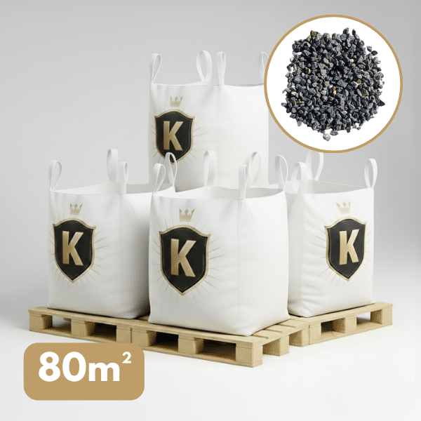 PACK 4 X BIG BAG de +/- 1,5T (80 M²) Gravillons Concassés Marbre Bleu-gris 10/14 mm - Livraison PREMIUM