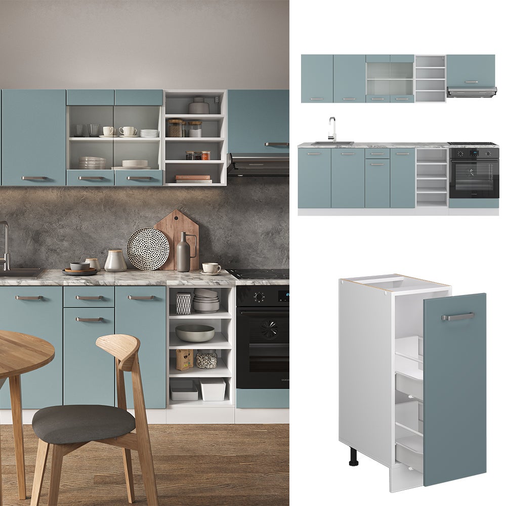 Vicco Cuisine R-Line, Bleu-gris/blanc, 240cm sans PT - 4