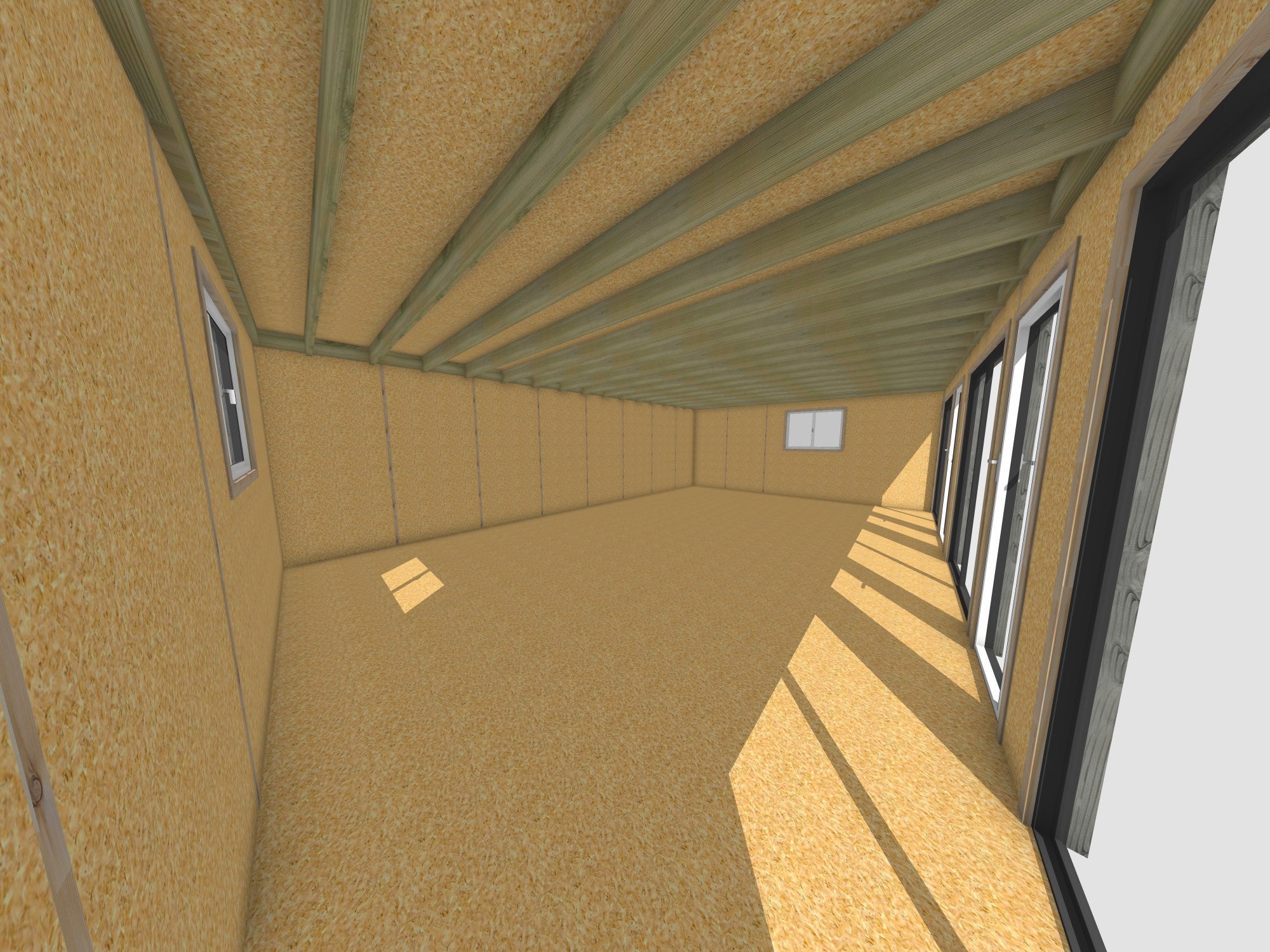 Studio de jardin indépendant en bois 8,8 x 5,7 x 2,7 m avec plancher isolé - 5