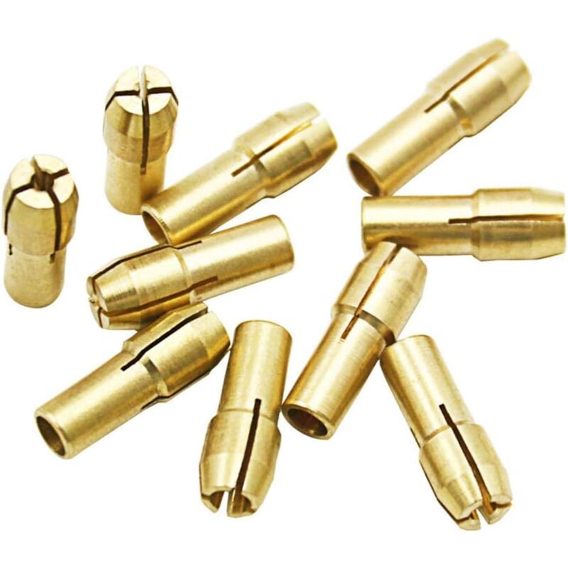10 szt. Mosiężne tuleje zaciskowe do wiertarki 0.5-3.2mm Akcesoria do narzędzi obrotowych Dremel Trzpień 4.3mm