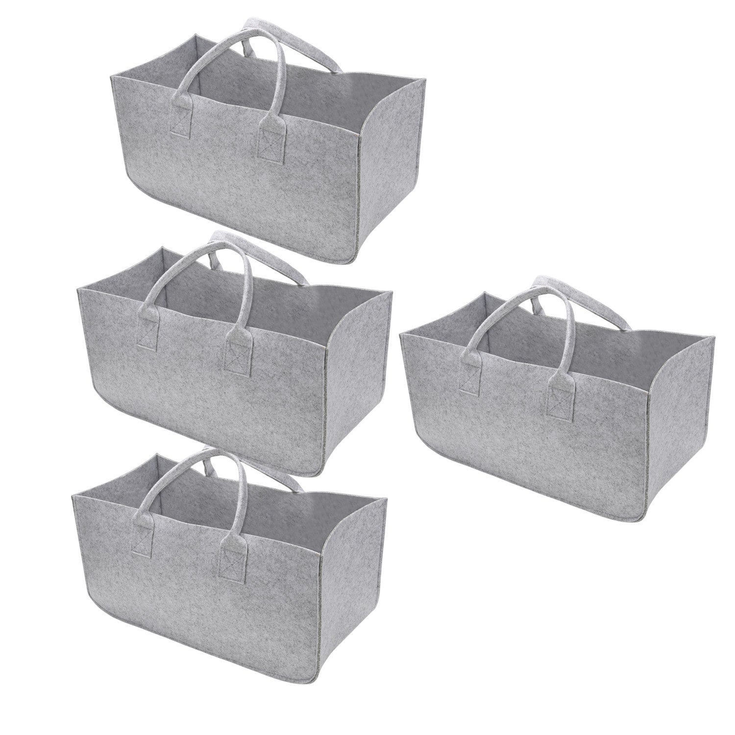 Panier Transport Polyvalent Lot De 2 Sacs En Feutre Tufa 20L - Pliables Et Résistants 30kg - 39x26x20cm - Pour Bois De Cheminée, Courses, Pique-nique