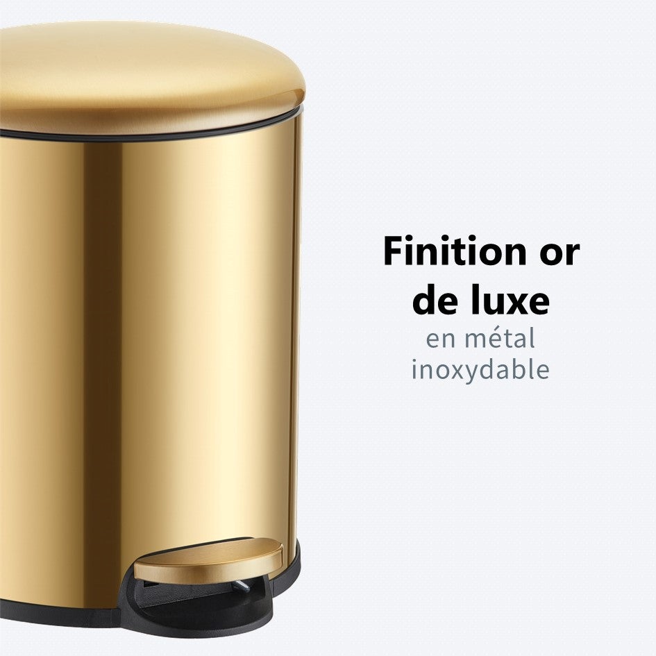 Poubelle HÜSQ 5 litres - Or - poubelle dorée pour salle de bains ou les toilettes - 4