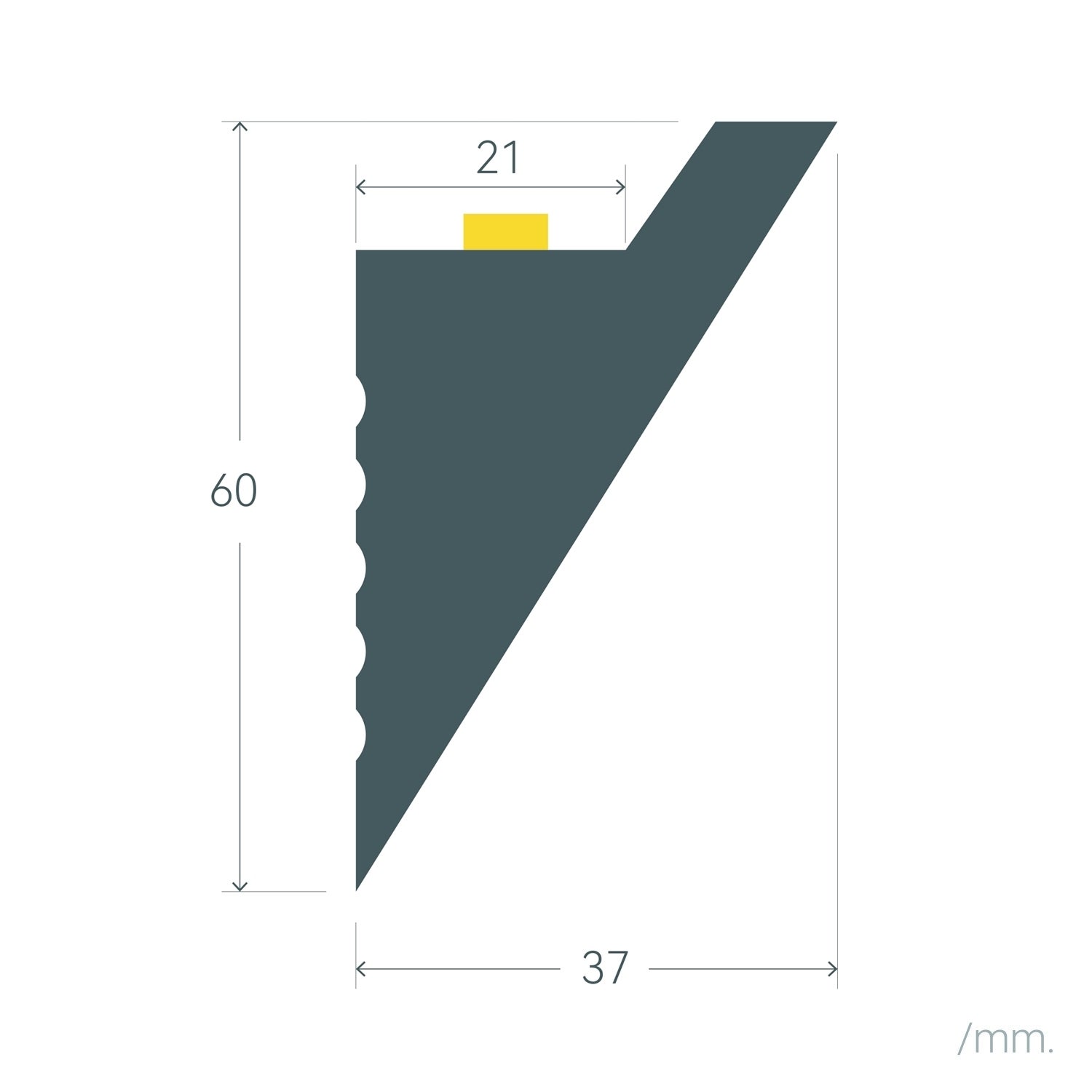 Moulure Diagonale Modern 2m pour Ruban LED Blanc - 5