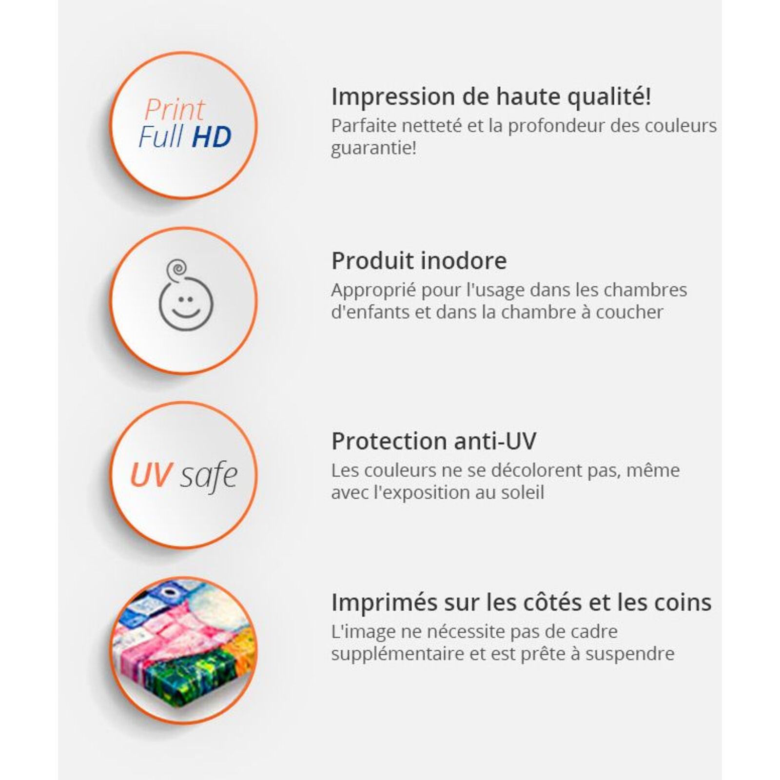 Tableau coquelicots rouge vif - 60 x 40 cm - 3