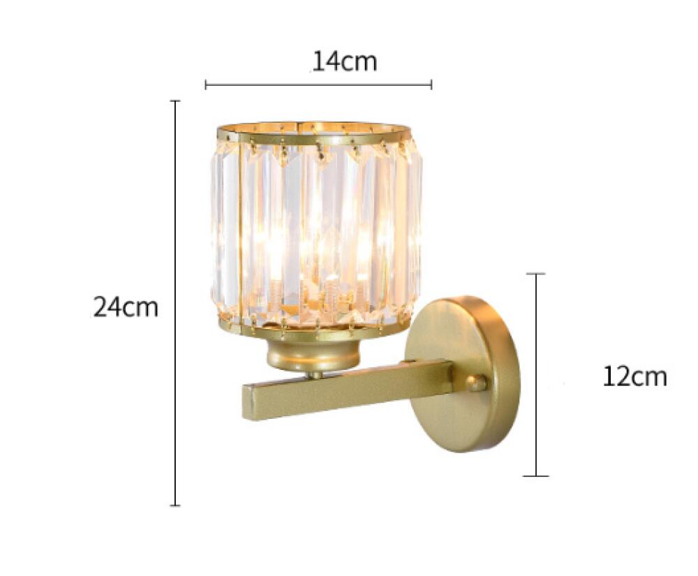 Mode Simple Chambre LED Lampe de Chevet Abat-Jour en Verre Cristal Applique Murale avec Matériel Ventouse Allée Couloir Balcon Éclairage, E27 - 2