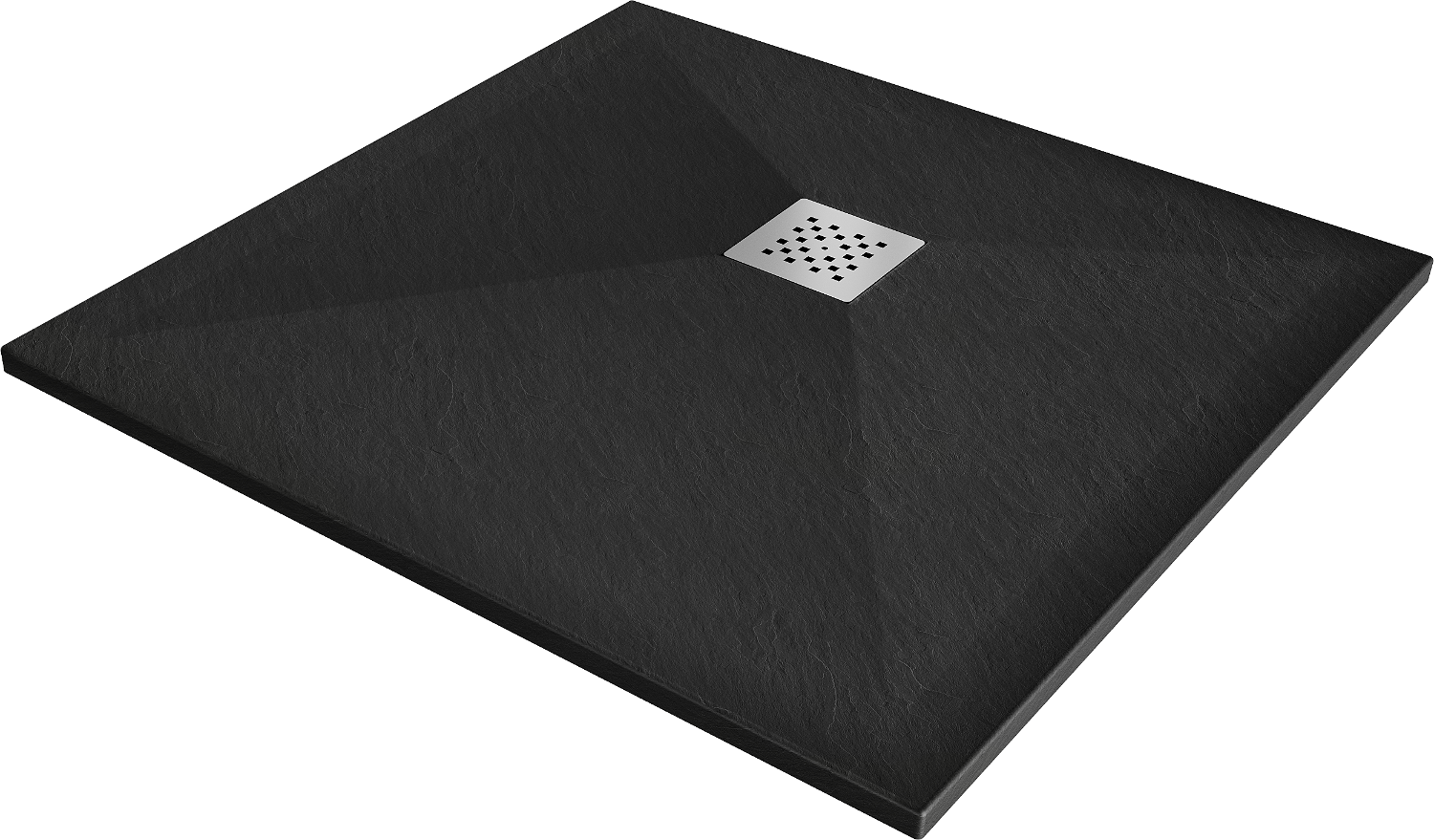 Mexen Stone+ brodzik kompozytowy kwadratowy 80 x 80 cm, czarny - 44708080