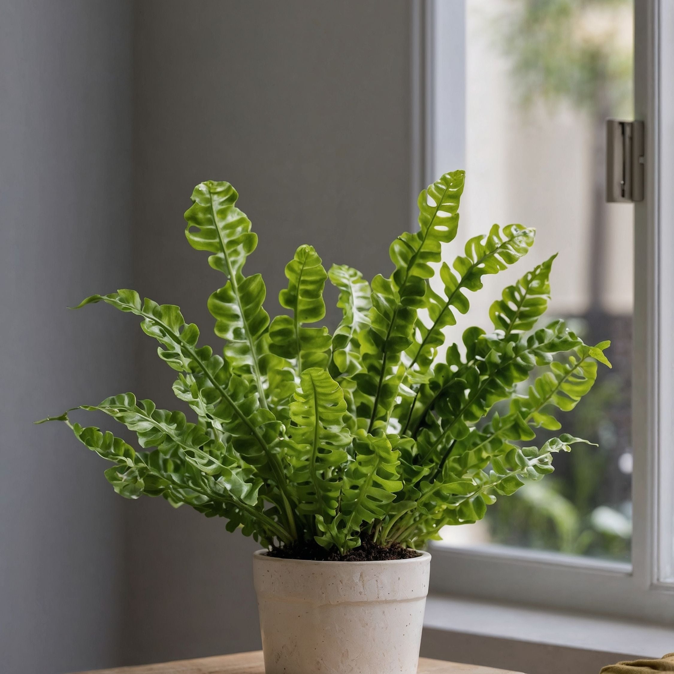 Felce nido d'uccello - 2 Pezzi - Asplenium nidus - Altezza 25-40cm - ⌀12cm - 3
