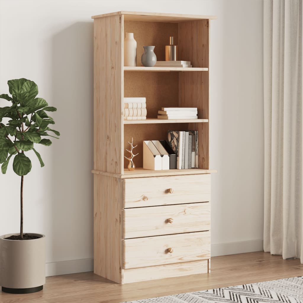 VidaXL Librería con cajones ALTA madera maciza de pino 60x35x142 cm ...