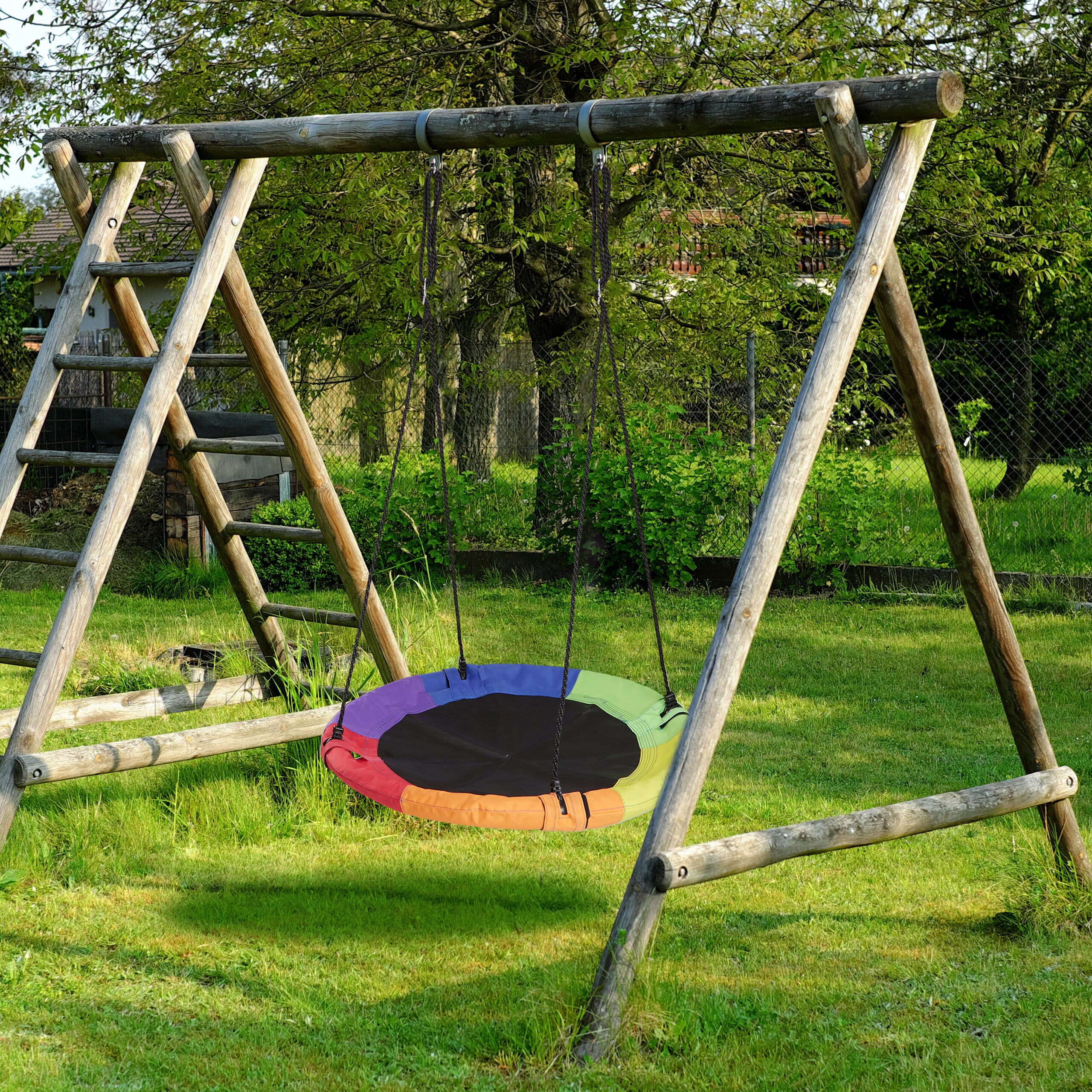 Relaxdays Columpio Nido, 100cm Ø, Niños y Adultos, Altura