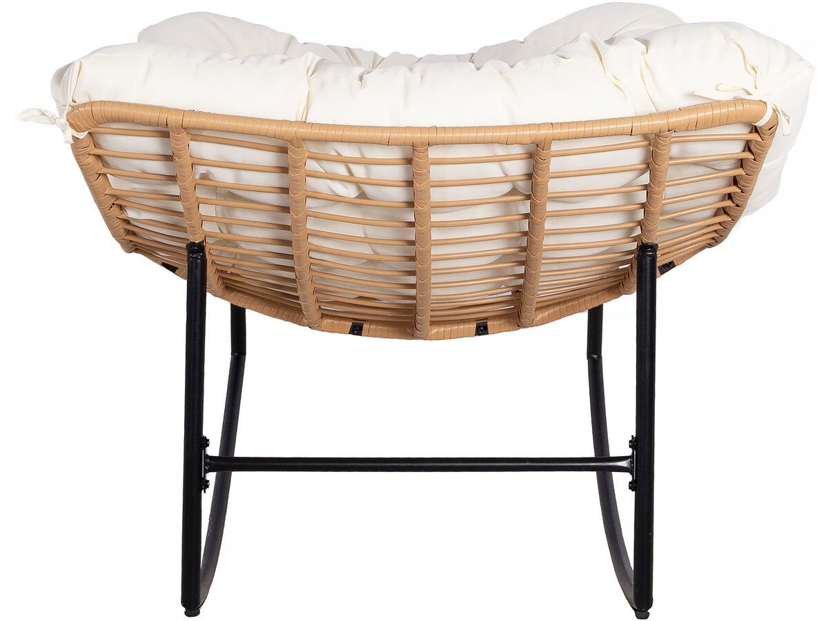 Fauteuil à bascule papasan avec coussin intérieur/extérieur 