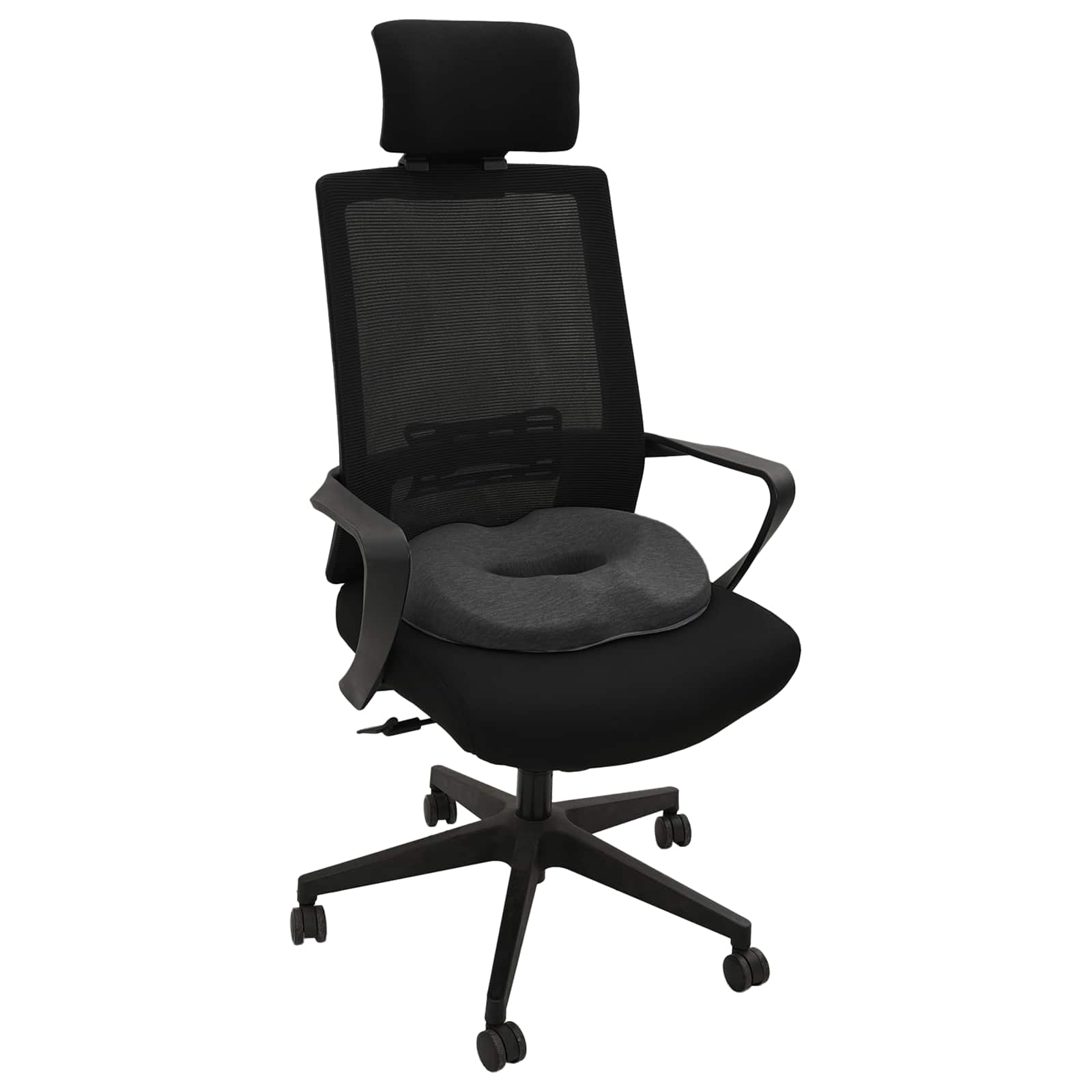 Cojín de asiento, color liso, gris oscuro, 42 x 36,5 x 8 cm - 2