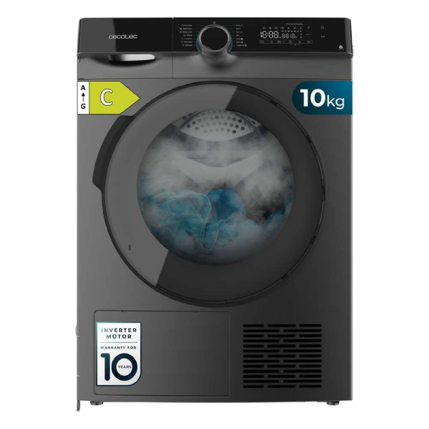 Cecotec Secadora De Ropa Bomba De Calor 10 Kg Bolero Dresscode Dry 10505 Inverter Steel, Clase Equivalente A+++, 14 Programas - Imagen 2