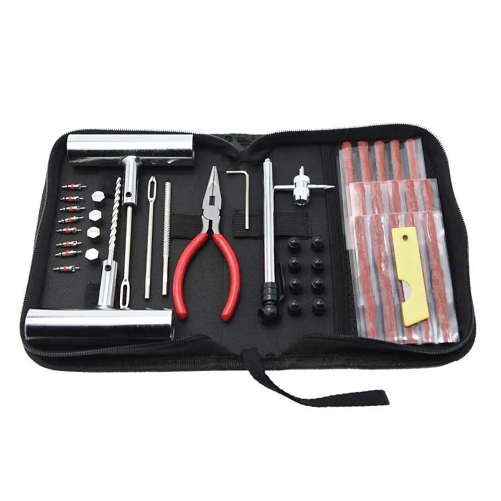 QUNNIE Kit Réparation Pneus 48 Pièces - Kit Complet Crevaison Voiture Moto Camion Tracteur - Avec Outils Universels