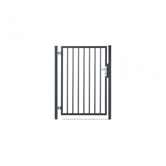 Portillon barreaudé acier galvanisé passage 1m H 1m50 Gris anthracite