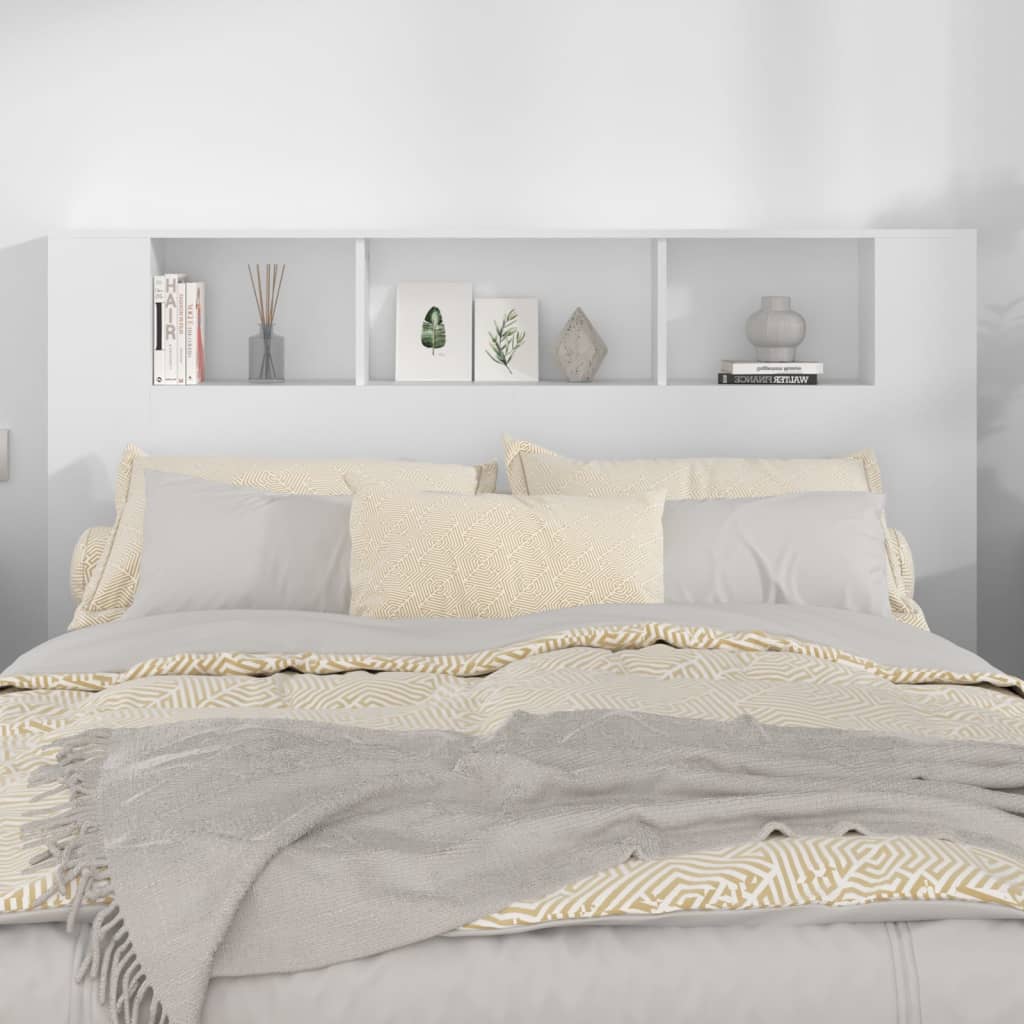 vidaXL Armoire de tête de lit Blanc 160x18,5x104,5 cm - 3