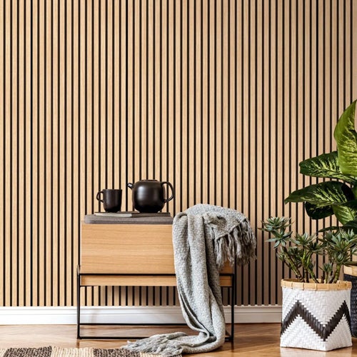 Lot De 4 Tasseaux Bois Decoratifs - Panneau Chêne Clair 250 X 30 Cm