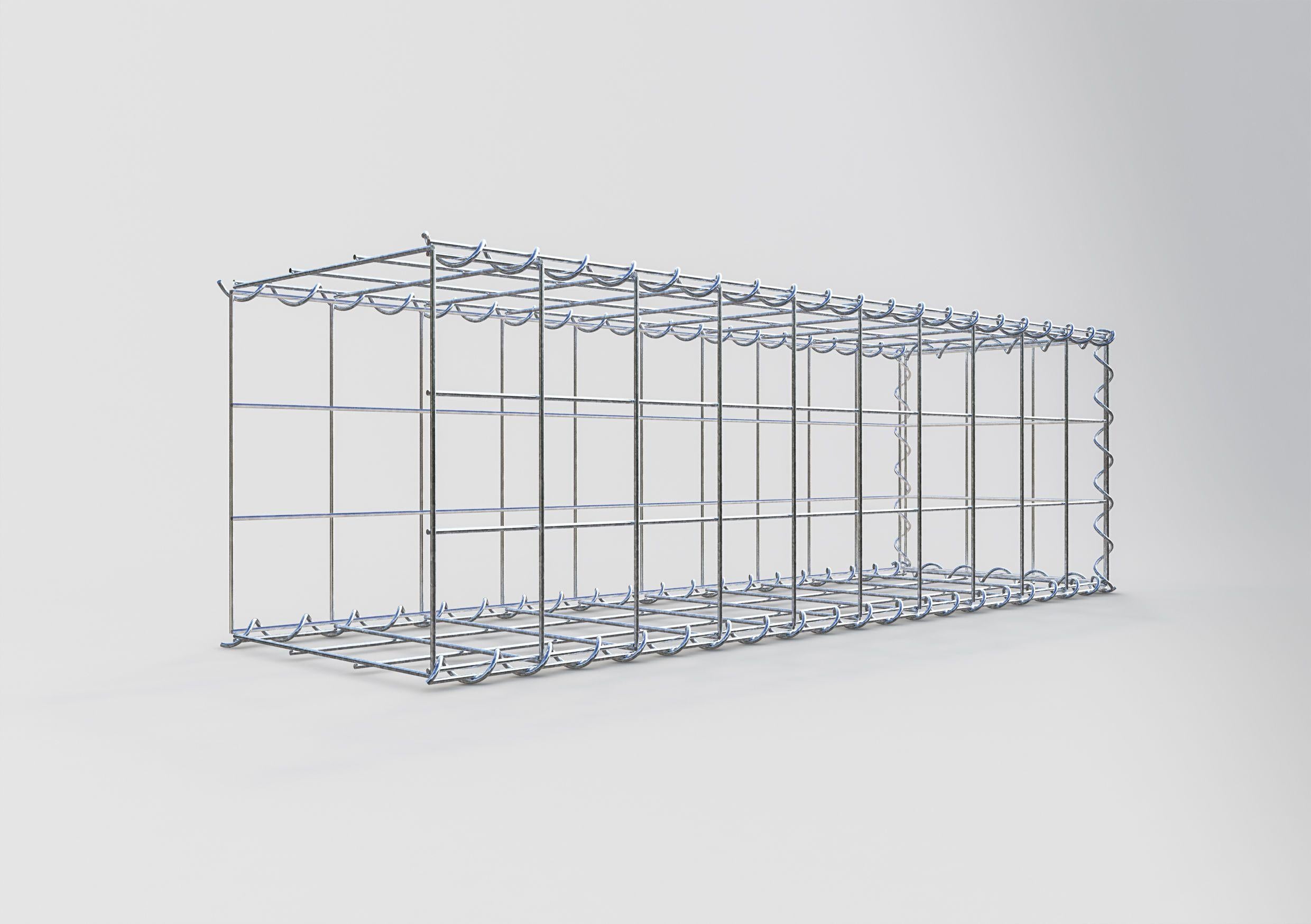 Gavión para alargar en acero galvanizado 100x30x30cm (LxAxP), malla 10 x 10cm, Espiral, sin rejilla frontal - 2