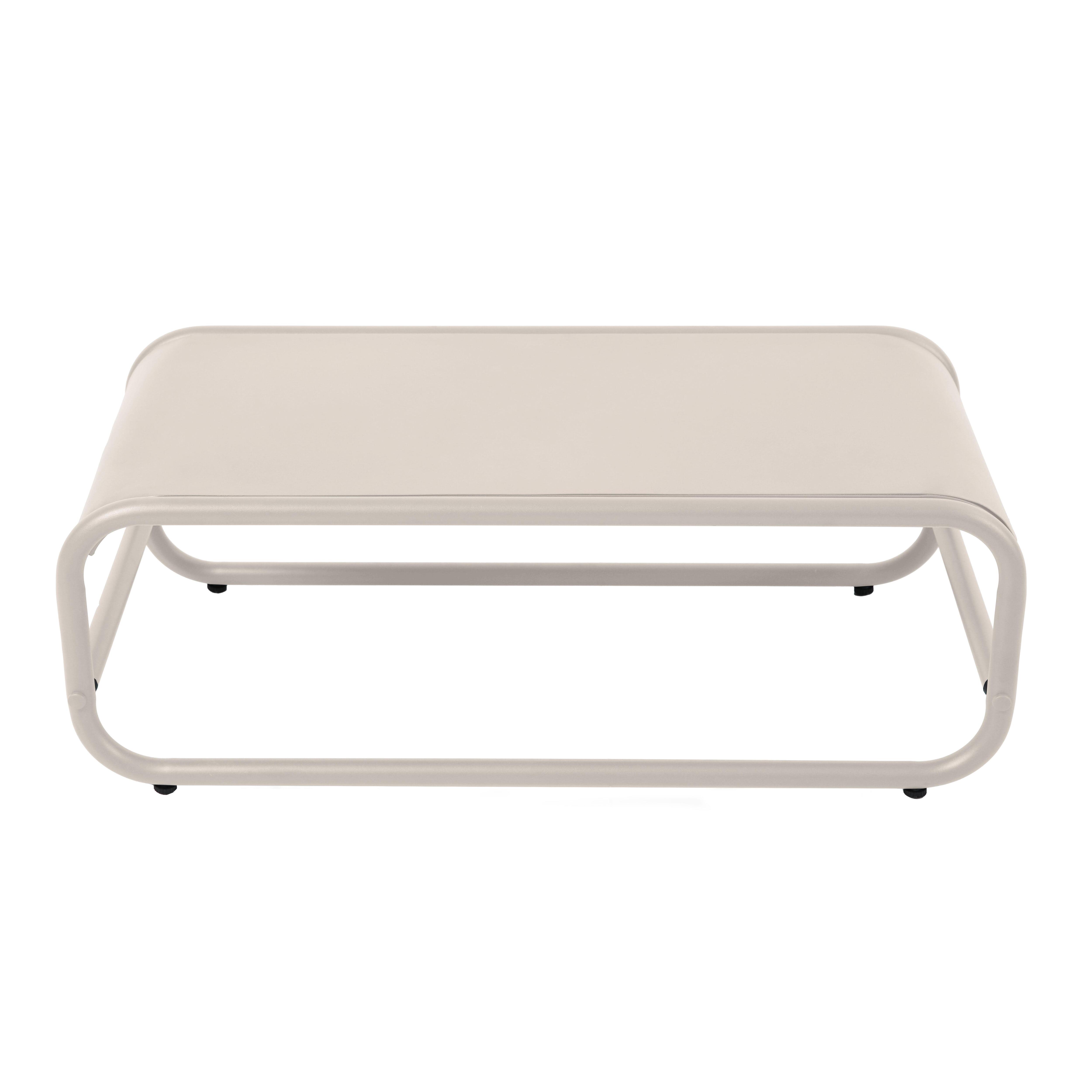 Table basse de jardin en métal 85x40x30 cm beige, Mixi - Oviala - 5