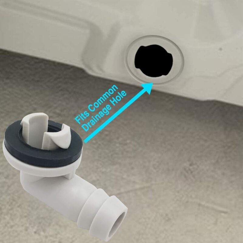Adaptateur Tuyau Climatiseur Anti-fuite Raccord Coudé Pour Tuyau De Vidange Climatiseur - Diamètre 15 Mm, Avec Joint En Caoutchouc, En PVC Blanc
