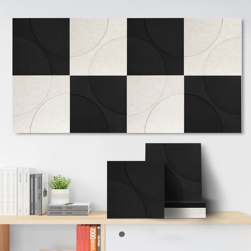12 paneli dźwiękochłonnych 30 cm x 30 cm - absorpcja akustyczna dla studia nagrań - ognioodporna dekoracja ścienna 3D - panele dźwiękochłonne