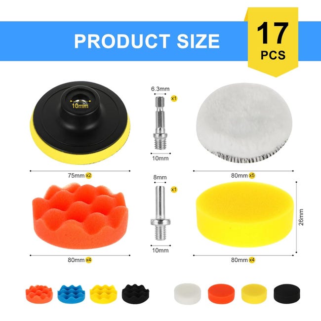 5 Pièces Tampon de Polissage en Laine 80 mm Disque Éponge de Disque Kit Perceuse pour Auto Polish Voiture - Auto 5 Pièces Tampon de Polissage en Laine 80 mm Disque Éponge de Disque Kit Perceuse pour Auto Polish Voiture - Auto